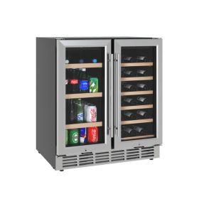 30in Beverage Wine Refrigerator Cooler-80 Can & 30 Bottle Capacity