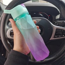 Spray Water Bottle For Girls Outdoor Sport Fitness Water Cup Large Capacity Spray Bottle Drinkware Travel Bottles Kitchen Gadgets (Option: Greenpurple gradient)