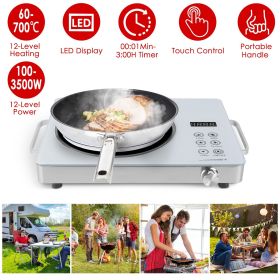 7000W Electric Double Ceramic Stove/ 3500W Electric Single Ceramic Stove Options 3 Colors Available (Color: White, Type: 3500W Single Burner)