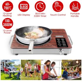 7000W Electric Double Ceramic Stove/ 3500W Electric Single Ceramic Stove Options 3 Colors Available (Color: wood, Type: 3500W Single Burner)